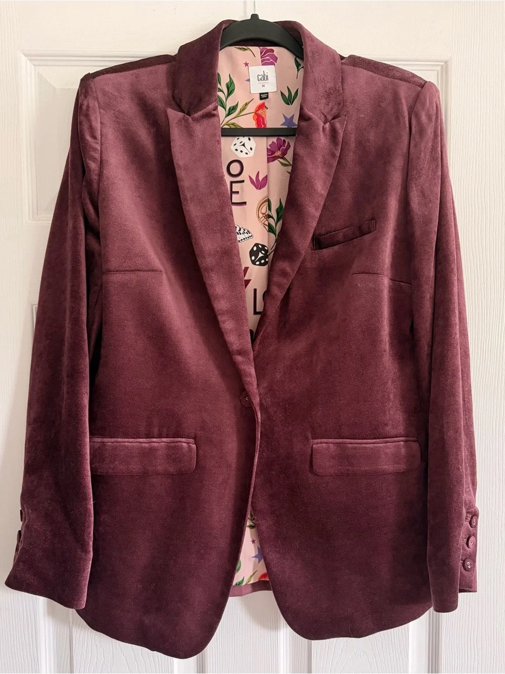 CAbi Plum Velvet Blazer Jacket